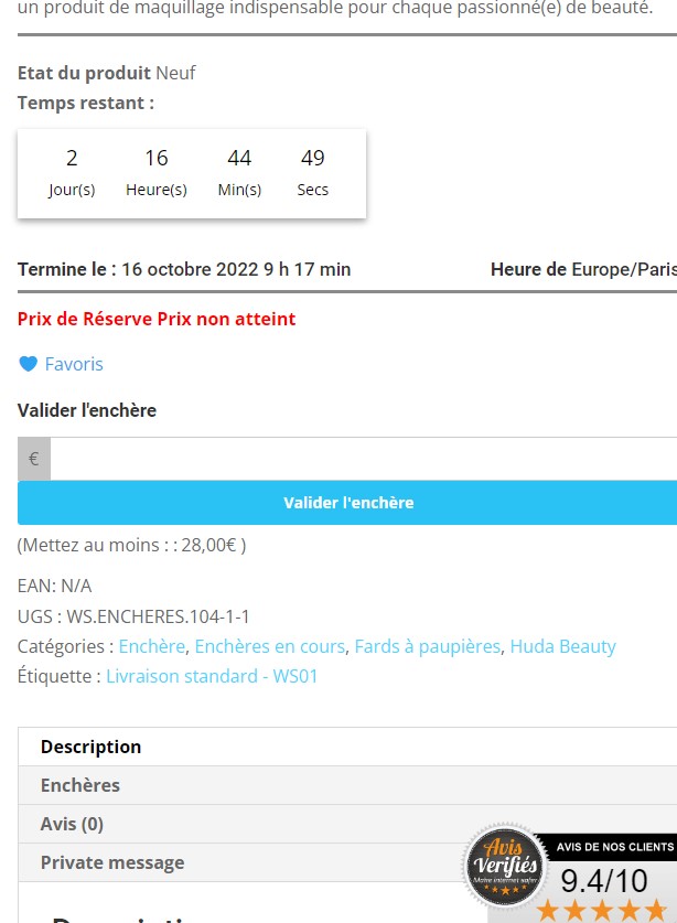 site wordpress encheres en ligne